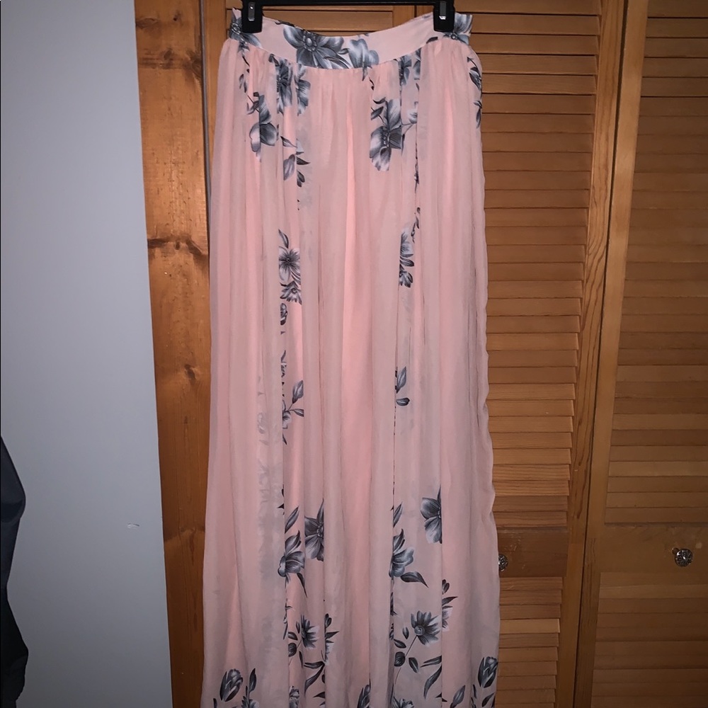 Blush Floral Maxi skirt